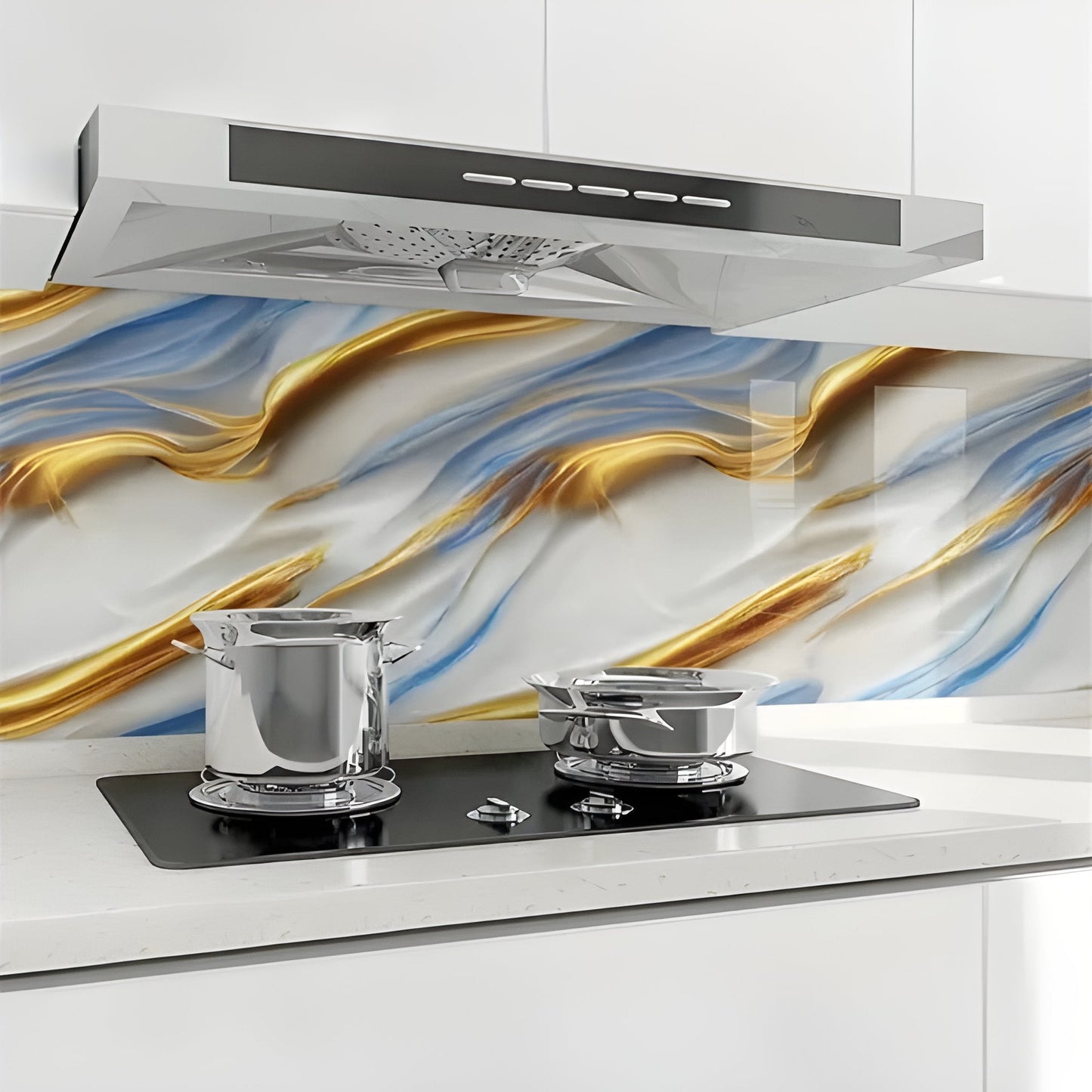 Golden and Blue Marble Wallpaper Stickers - Macmlone