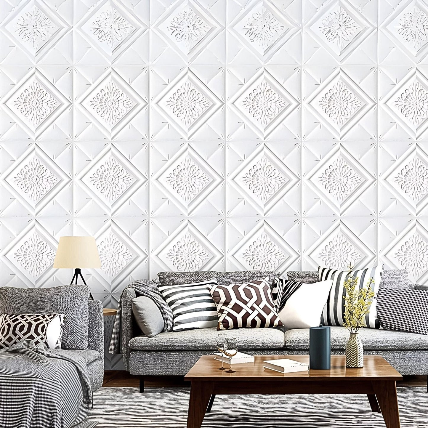 3D Sticker Foam Panels (70 x 77cm, Appx. 5.8Sq Feet) Thickness: 4mm - Macmlone