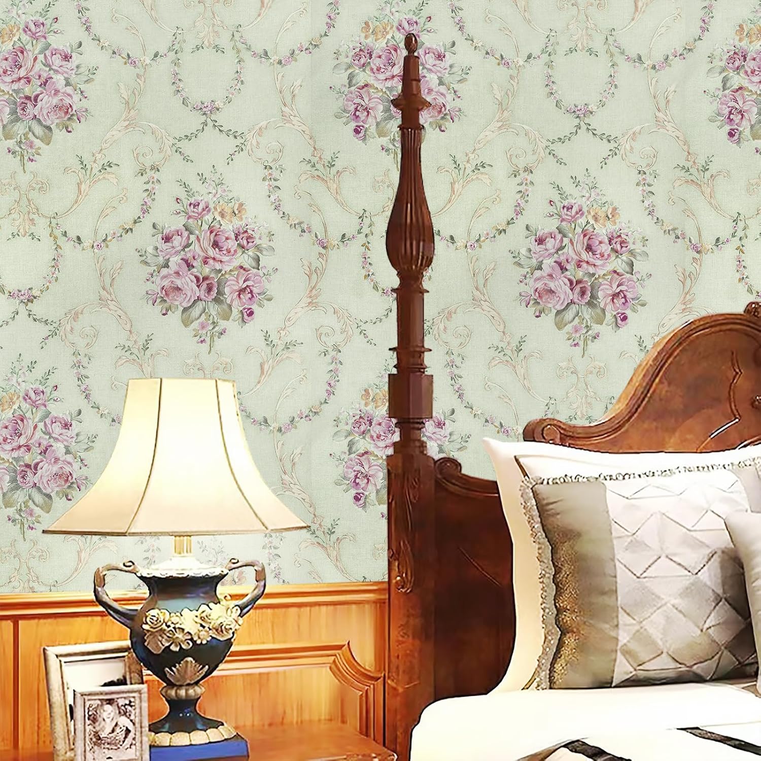 Bestery Vintage Floral wallpaper Sticker (16.5 Feet X 1.5 Feet) - Macmlone