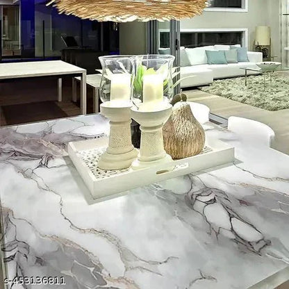 Cream Cloudstone Marble Adhesive Decor Sticker (6.5 Feet X 2 Feet) - Macmlone