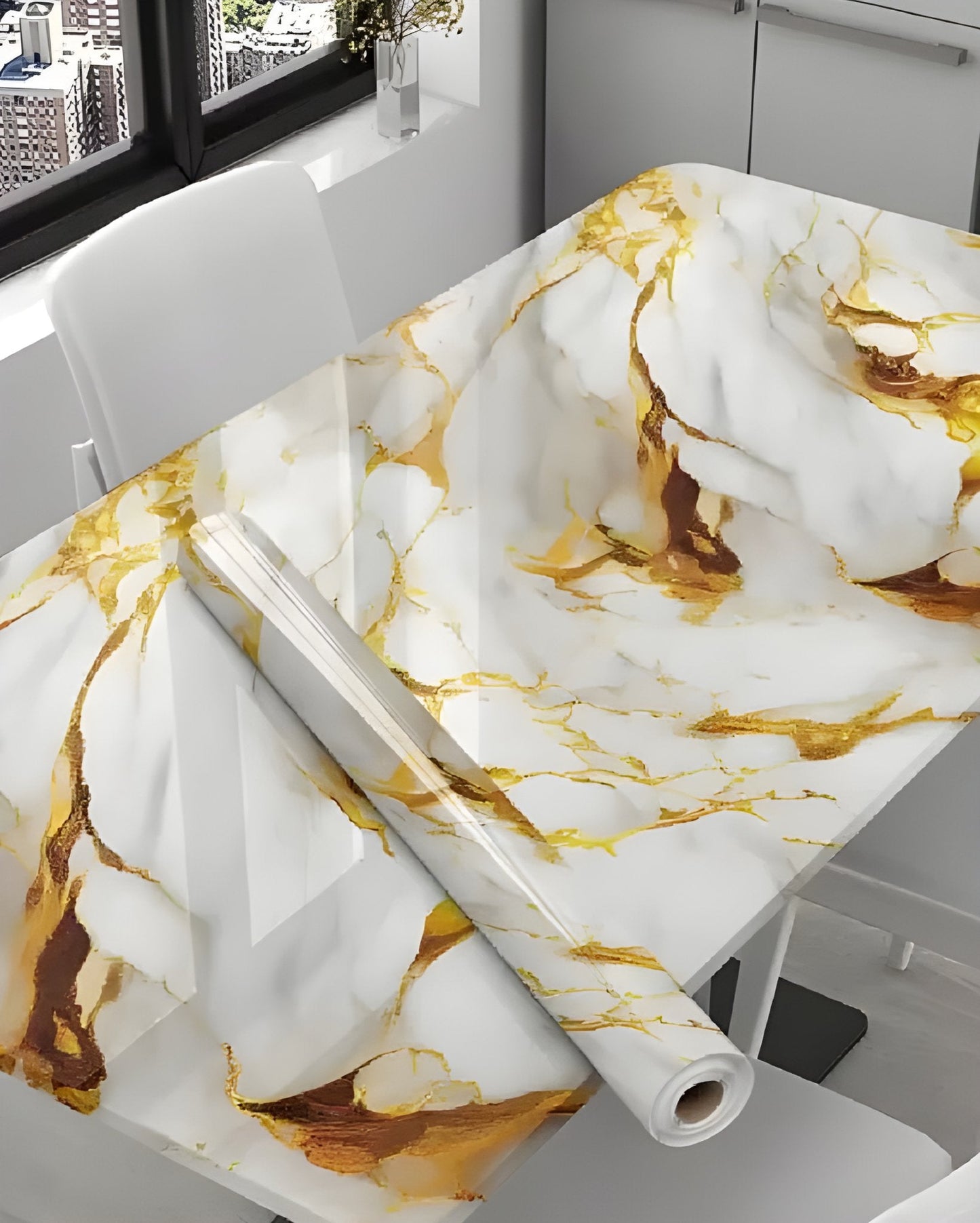 Golden Marble Wallpaper Stickers - Macmlone