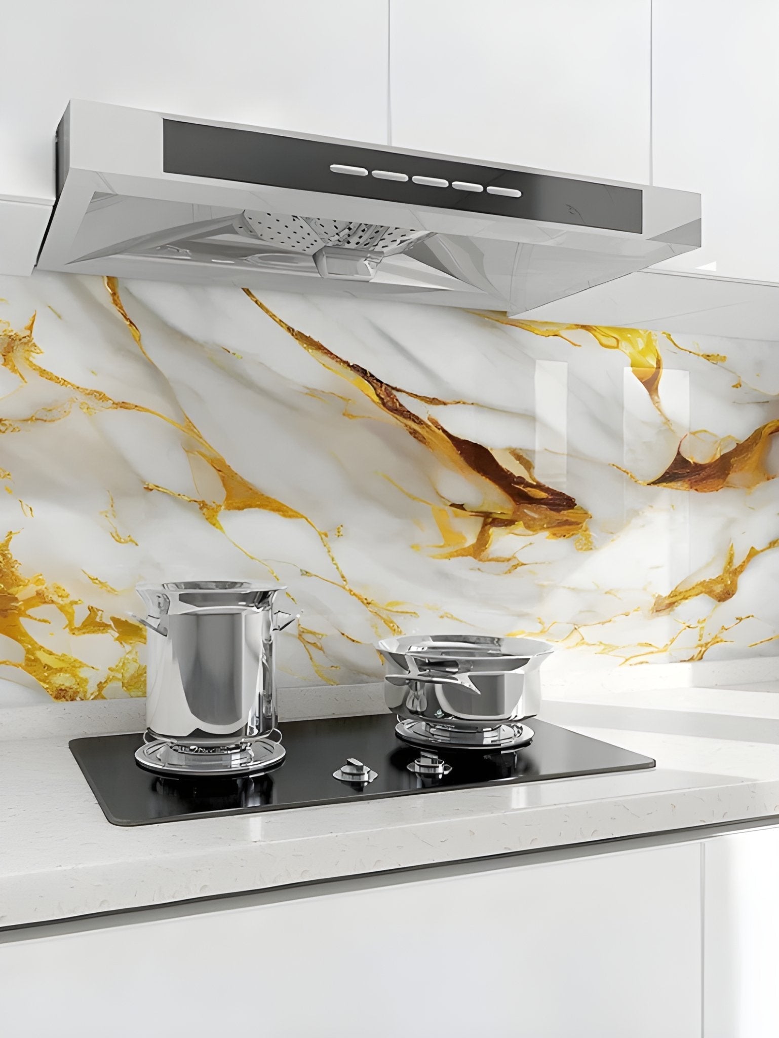 Golden Marble Wallpaper Stickers - Macmlone