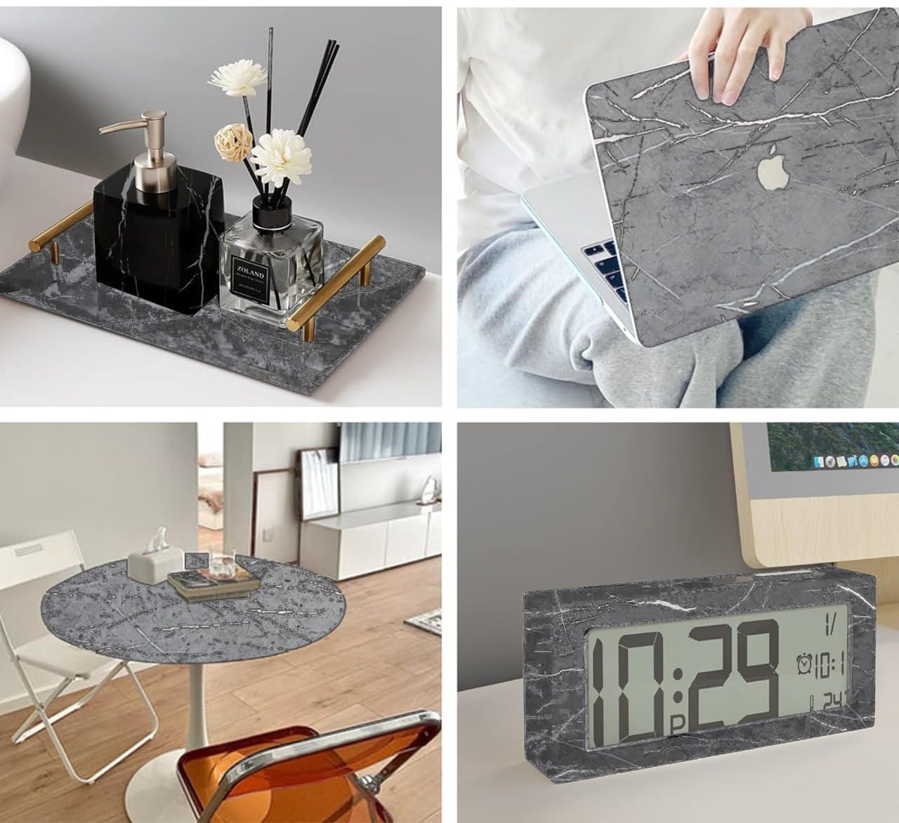 Gray Marble Wallpaper Stickers - Macmlone