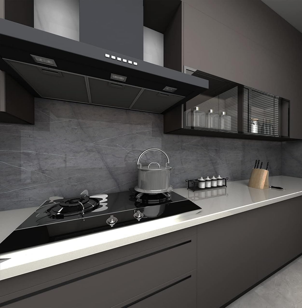 Gray Marble Wallpaper Stickers - Macmlone