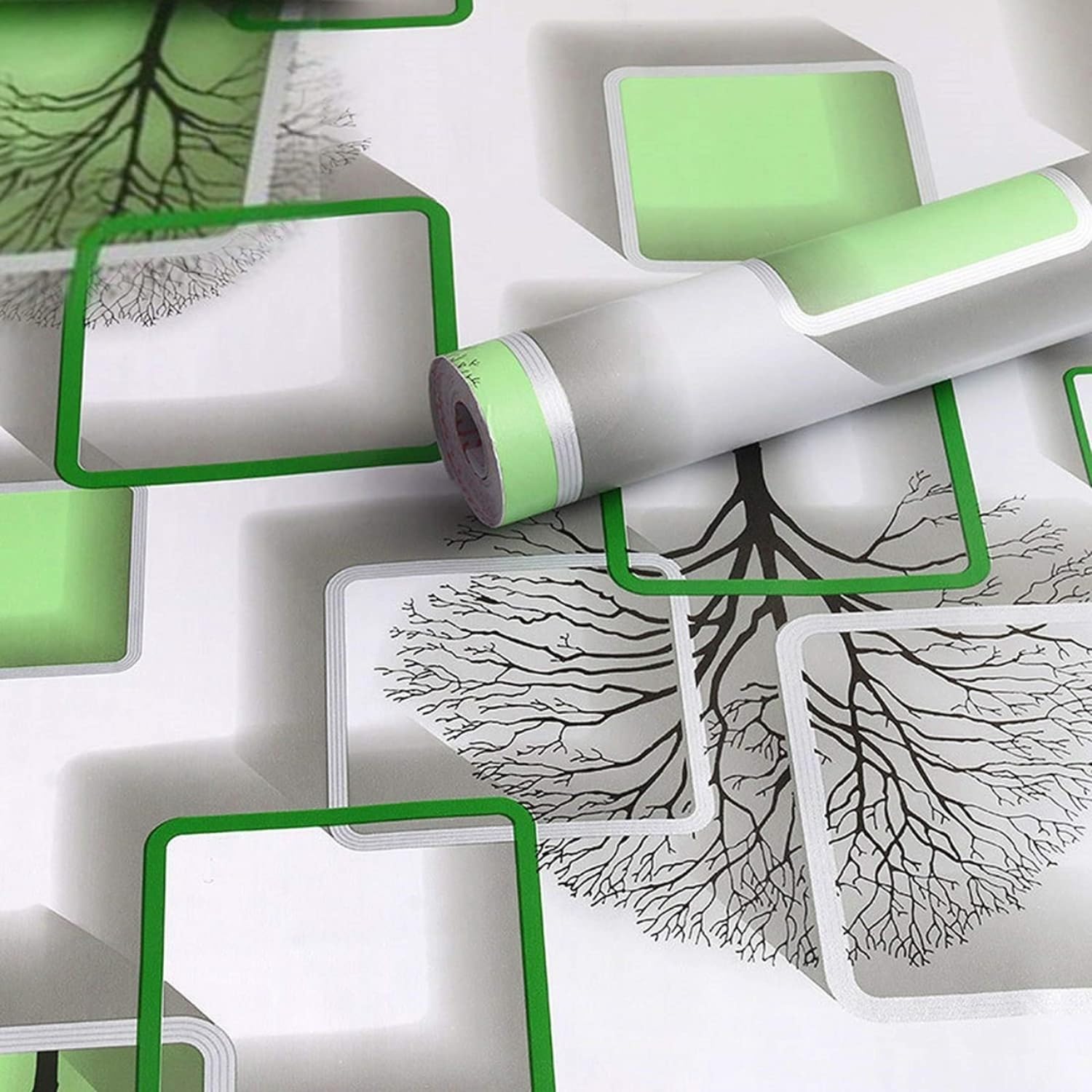 Green Squb wallpaper Sticker (16.5 Feet X 1.5 Feet) - Macmlone