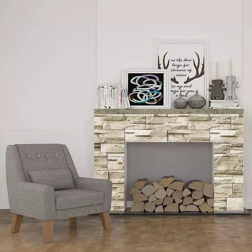 Grey White Brick wallpaper Sticker (16.5 Feet X 1.5 Feet) - Macmlone