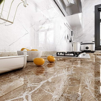 Nareval Brown Marble Wallpaper Stickers - Macmlone