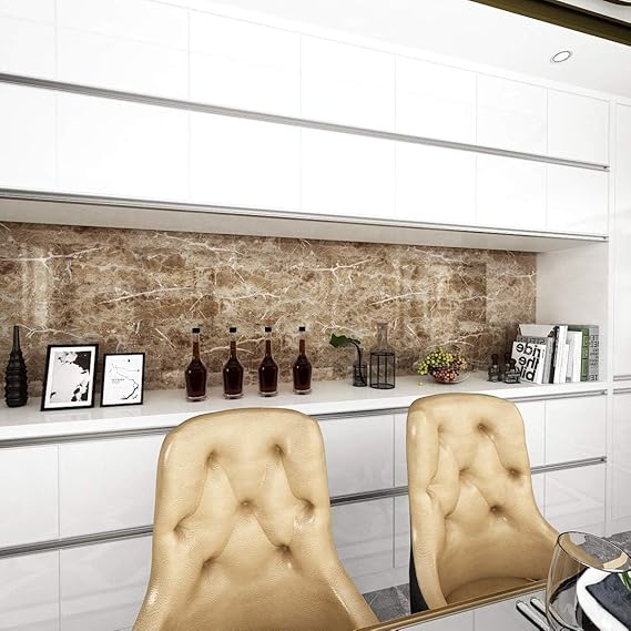 Nareval Brown Marble Wallpaper Stickers - Macmlone