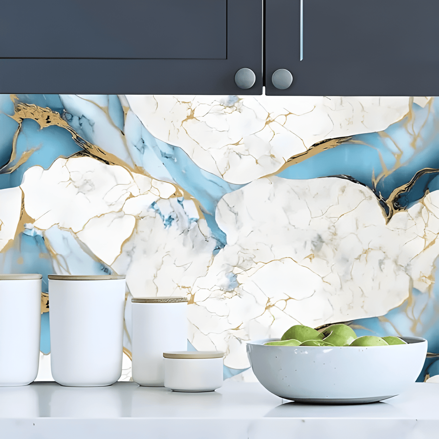 Ocean Effect Marble Decor Sticker (6.5 Feet X 2 Feet) - Macmlone