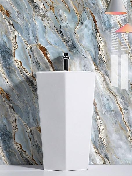 Oceanic Marble Adhesive Decor Sticker (6.5 Feet X 2 Feet) - Macmlone