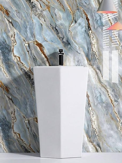 Oceanic Marble Adhesive Decor Sticker (6.5 Feet X 2 Feet) - Macmlone