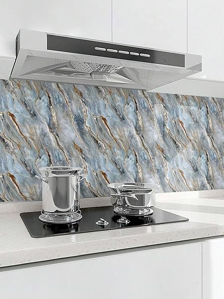 Oceanic Marble Adhesive Decor Sticker (6.5 Feet X 2 Feet) - Macmlone