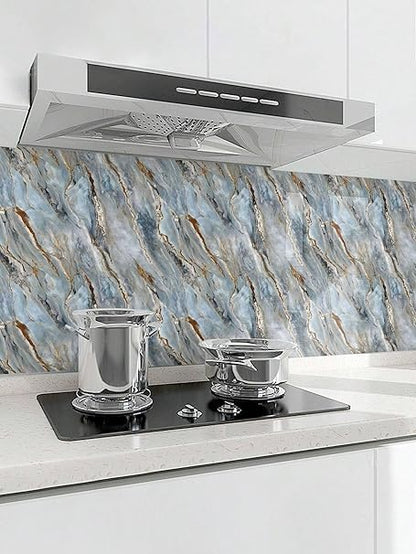 Oceanic Marble Adhesive Decor Sticker (6.5 Feet X 2 Feet) - Macmlone