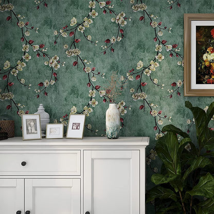Pringo Floral & Botanical Green wallpaper Sticker (16.5 Feet X 1.5 Feet ) - Macmlone