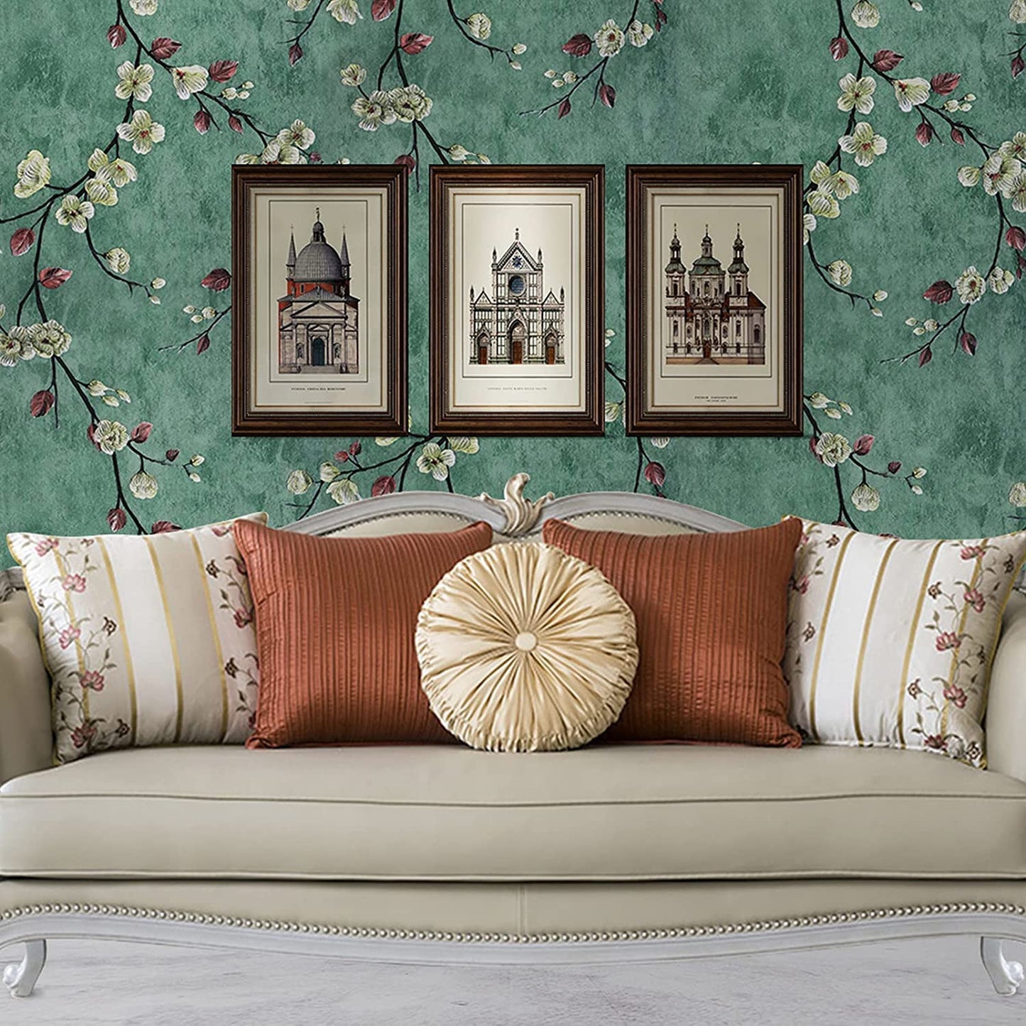 Pringo Floral & Botanical Green wallpaper Sticker (16.5 Feet X 1.5 Feet ) - Macmlone