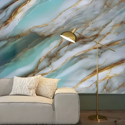 Sky Gold Marble Wallpaper Stickers - Macmlone