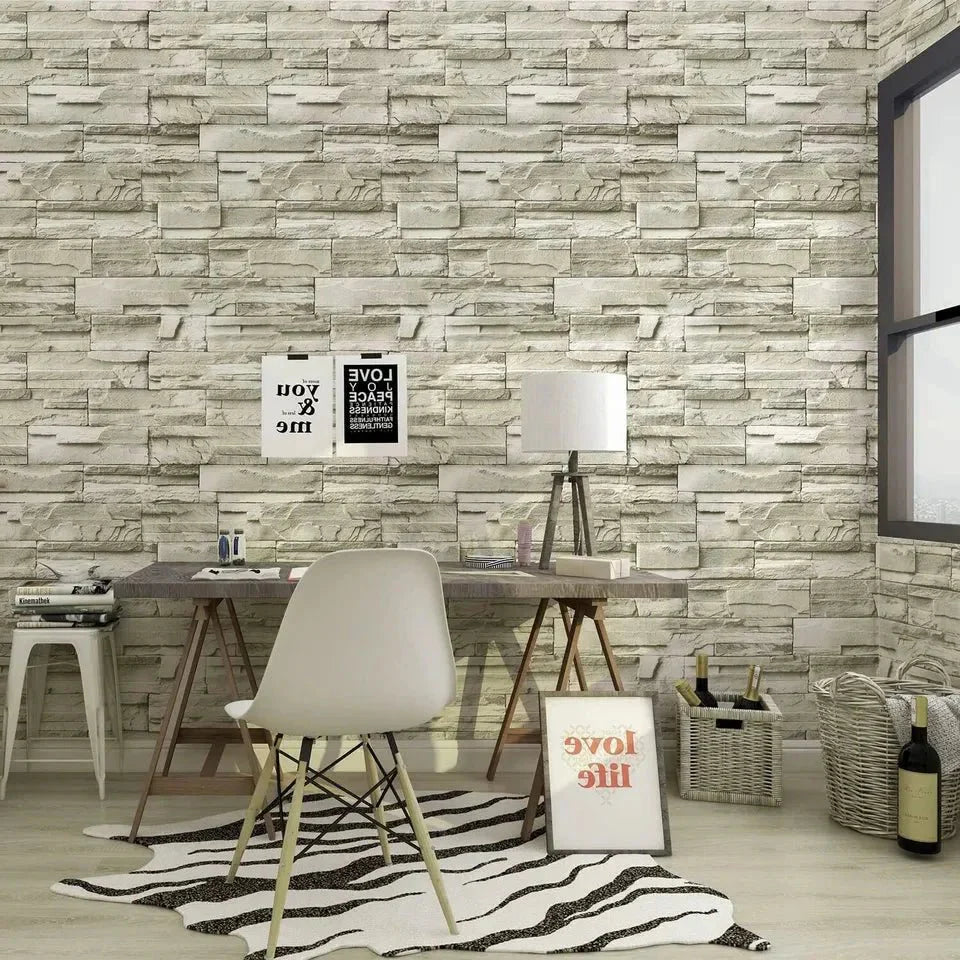 Vintage Brick Pattern wallpaper Sticker (16.5 Feet X 1.5 Feet) - Macmlone
