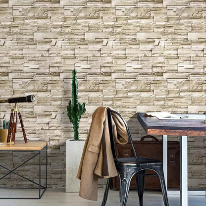 Vintage Brick Pattern wallpaper Sticker (16.5 Feet X 1.5 Feet) - Macmlone