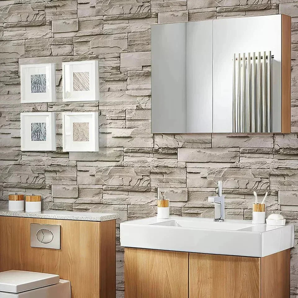 Vintage Brick Pattern wallpaper Sticker (16.5 Feet X 1.5 Feet) - Macmlone