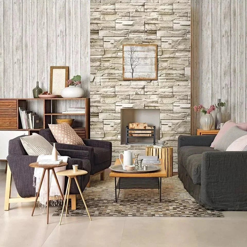 Vintage Brick Pattern wallpaper Sticker (16.5 Feet X 1.5 Feet) - Macmlone